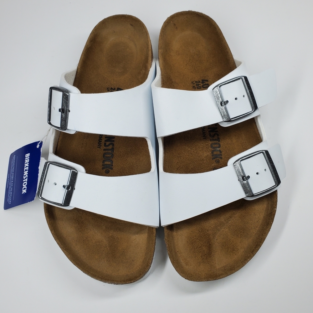 Birkenstock Arizona White Sandals - Picture 1 of 4
